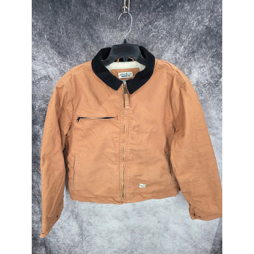 Eddie Bauer Field Jacket Mens Medium Brown Foreman Workwear Barn Chore Coat